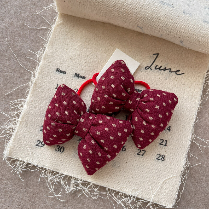 Slatka crvena kawaii mašna za uže za kosu Prsten za djecu Poklon za djevojčicu Elastična gumica za kosu Dodaci Pokrivala za glavu Ukrasi za glavu