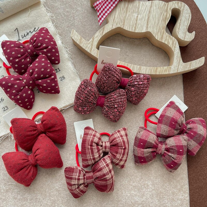 Slatka crvena kawaii mašna za uže za kosu Prsten za djecu Poklon za djevojčicu Elastična gumica za kosu Dodaci Pokrivala za glavu Ukrasi za glavu