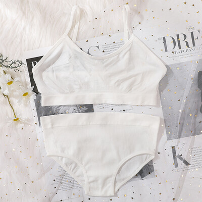 Set de slip de sutien pentru femei Sutien fără cusături și set de chiloți cu talie înaltă Lenjerie de corp Lenjerie pentru femei Bralette sexy Sutiene moale intime