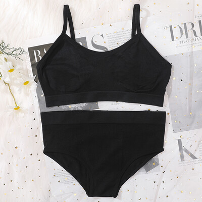 Set de slip de sutien pentru femei Sutien fără cusături și set de chiloți cu talie înaltă Lenjerie de corp Lenjerie pentru femei Bralette sexy Sutiene moale intime