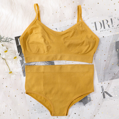 Set de slip de sutien pentru femei Sutien fără cusături și set de chiloți cu talie înaltă Lenjerie de corp Lenjerie pentru femei Bralette sexy Sutiene moale intime