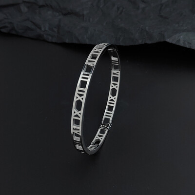 Luksuzne kristalne šuplje narukvice s rimskim brojevima za žene, muškarce, uniseks narukvice od nehrđajućeg čelika, modni klasični nakit, dodaci