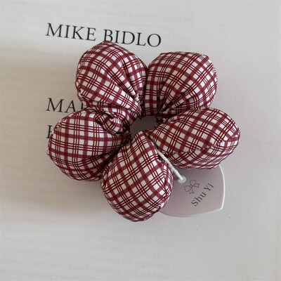 Crveni punjeni pamuk, slatka mala cvjetna gumica za kosu, ljubavna mašna, karirani prsten s crijevima, uzica za glavu, novi dodaci za kosu