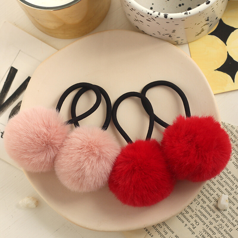 Zima Slatka kugla kose Plišana lopta Kravata Prsten za kosu Uže Žene Djevojke Djeca Elastične gumice za kosu Dodaci Pokrivala za glavu Pokrivala