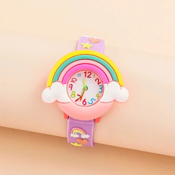 2024 Νέο Rainbow Cloud Printed Silicone Band Παιδικό ρολόι για κορίτσι Χαριτωμένο καρτούν ρολόι χαλαζία για παιδιά Ρολόγια για αγόρια για κορίτσι