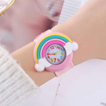 2024 Νέο Rainbow Cloud Printed Silicone Band Παιδικό ρολόι για κορίτσι Χαριτωμένο καρτούν ρολόι χαλαζία για παιδιά Ρολόγια για αγόρια για κορίτσι