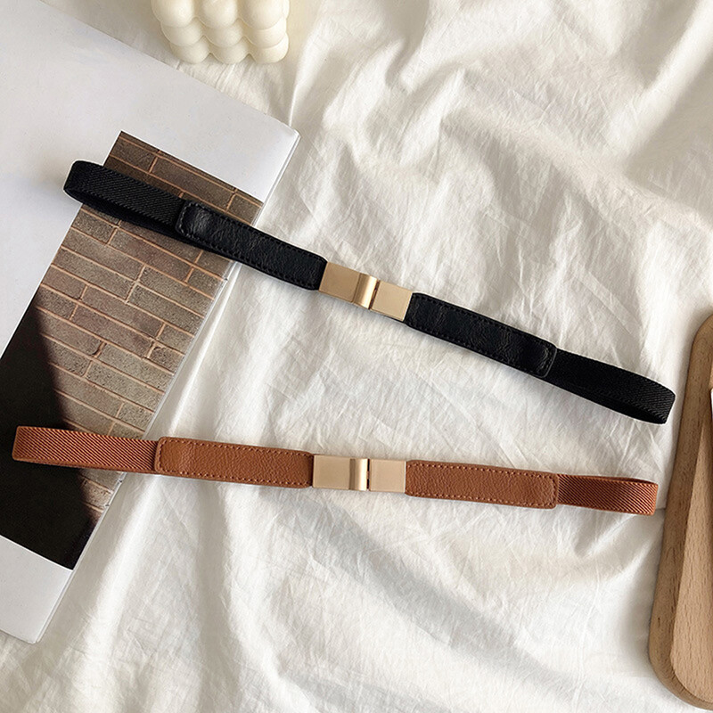 Kožni pojas za žene, košulja, ukrasni dodaci, brtva za struk, elastična zlatna kopča, modni tanki remen za sve vrste
