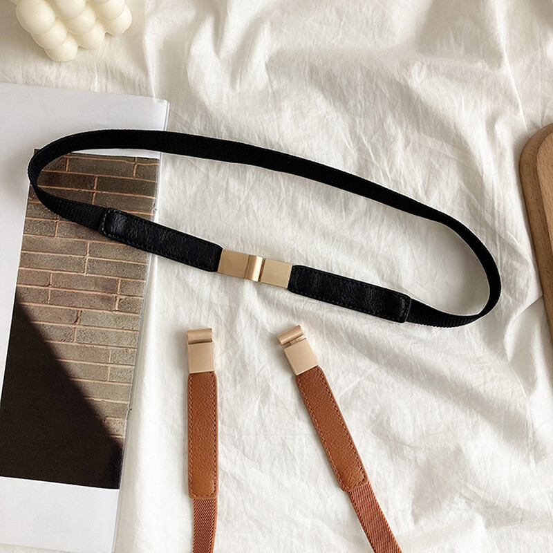 Kožni pojas za žene, košulja, ukrasni dodaci, brtva za struk, elastična zlatna kopča, modni tanki remen za sve vrste