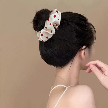 Κορέα Cute Dot καρό Scrunchies Γυναικείες Κορίτσια Ελαστικά μαλλιά Λαστιχάκια Αξεσουάρ Δαχτυλίδι μαλλιών Δαχτυλίδι μαλλιών Σχοινί κεφαλής Στολίδι κεφαλής