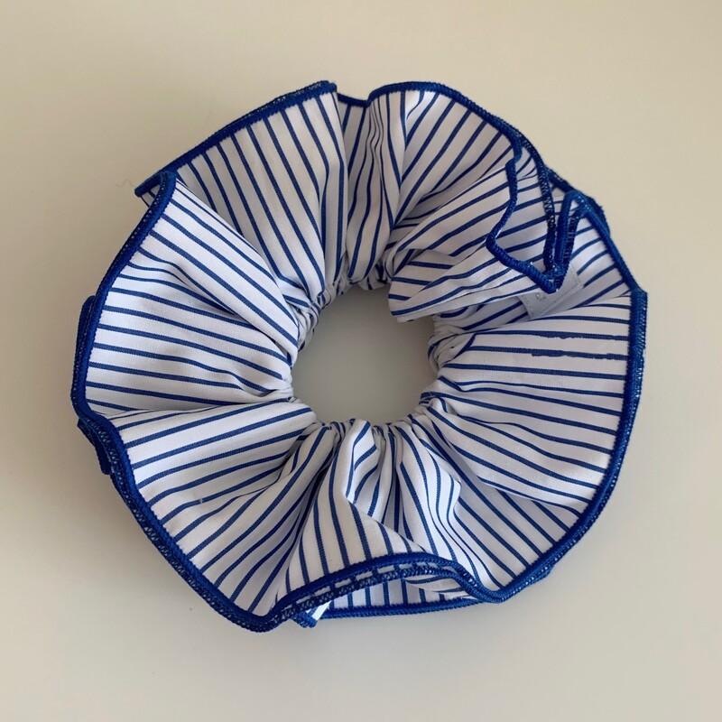 Velika plava crno-bijela gumica s prugama za žene Djevojka Elastična vezica za kosu Uže Gumice Rešetkasti ukras za glavu Dodaci za kosu