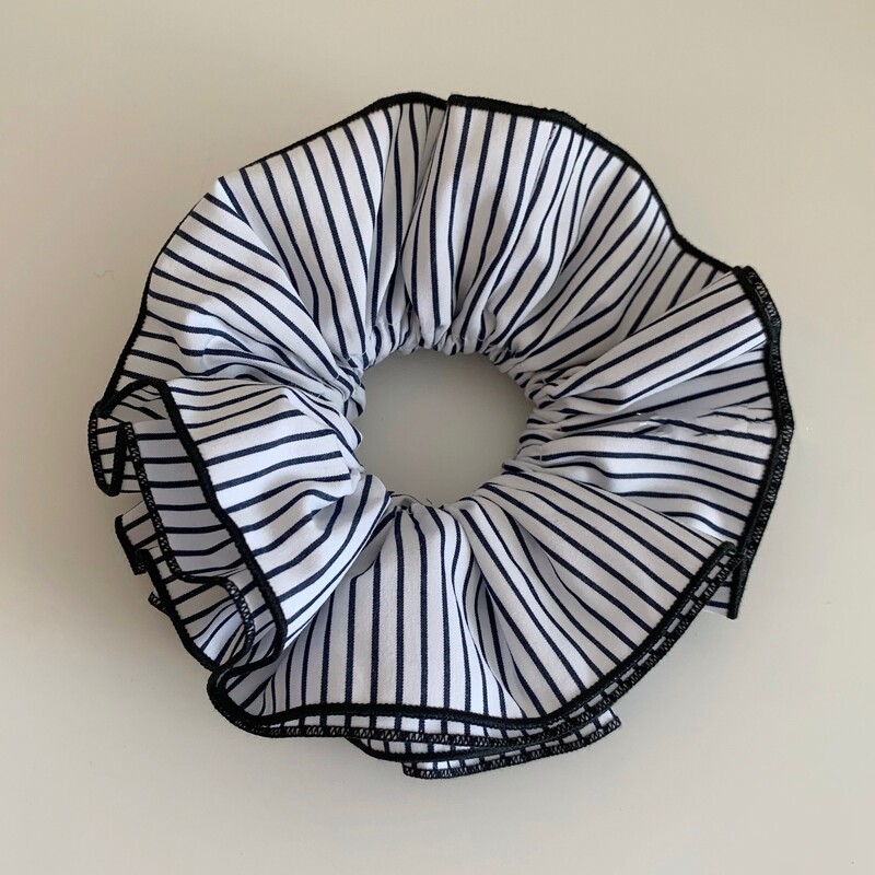 Velika plava crno-bijela gumica s prugama za žene Djevojka Elastična vezica za kosu Uže Gumice Rešetkasti ukras za glavu Dodaci za kosu