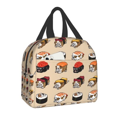 Anime japonez Mâncare Sushi Pisică Geantă de prânz Femei Copii Cutie de prânz izolată pentru școală de muncă Genți portabile Bento personalizate