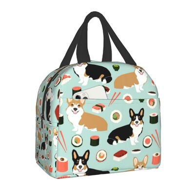 Anime japonez Mâncare Sushi Pisică Geantă de prânz Femei Copii Cutie de prânz izolată pentru școală de muncă Genți portabile Bento personalizate