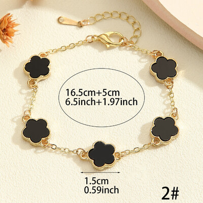 1 bucă, la modă, accesibilă, lux, cuplu de gamă înalt, brățară cu flori de trifoi cu cinci foi norocos