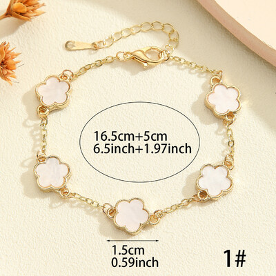 1 bucă, la modă, accesibilă, lux, cuplu de gamă înalt, brățară cu flori de trifoi cu cinci foi norocos