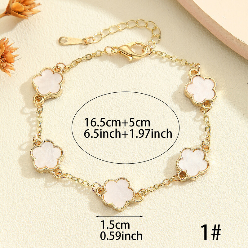 1 bucă, la modă, accesibilă, lux, cuplu de gamă înalt, brățară cu flori de trifoi cu cinci foi norocos
