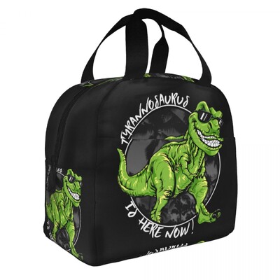 Изолирана чанта за обяд с анимационен динозавър за жени Непропусклив термичен охладител Кутия за обяд за деца Училищни деца Чанти за храна