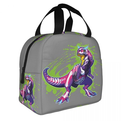Изолирана чанта за обяд с анимационен динозавър за жени Непропусклив термичен охладител Кутия за обяд за деца Училищни деца Чанти за храна