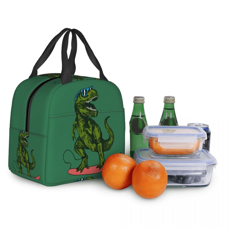 Изолирана чанта за обяд с анимационен динозавър за жени Непропусклив термичен охладител Кутия за обяд за деца Училищни деца Чанти за храна