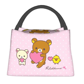 Kawaii Cartoon Bear Rilakkuma Термоизолирана чанта за обяд Дамски преносим контейнер за обяд за работа Пътуване Кутия за храна