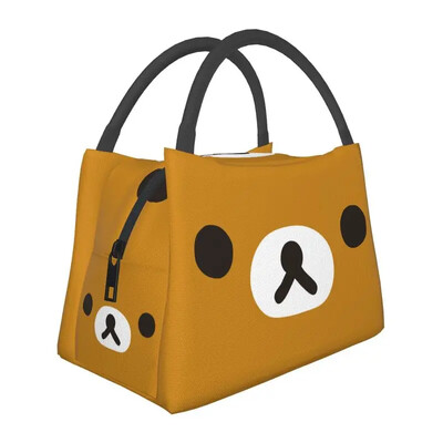 Kawaii Cartoon Bear Rilakkuma Термоизолирана чанта за обяд Дамски преносим контейнер за обяд за работа Пътуване Кутия за храна