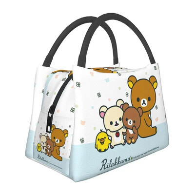 Kawaii Cartoon Bear Rilakkuma Термоизолирана чанта за обяд Дамски преносим контейнер за обяд за работа Пътуване Кутия за храна
