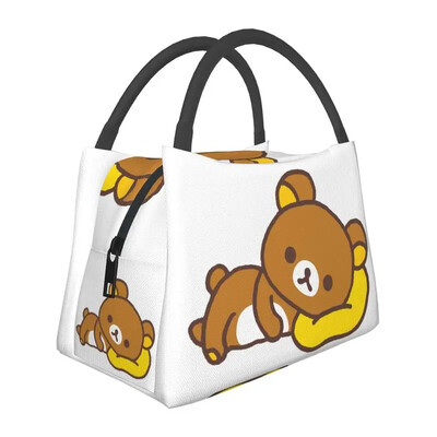 Kawaii Cartoon Bear Rilakkuma Термоизолирана чанта за обяд Дамски преносим контейнер за обяд за работа Пътуване Кутия за храна