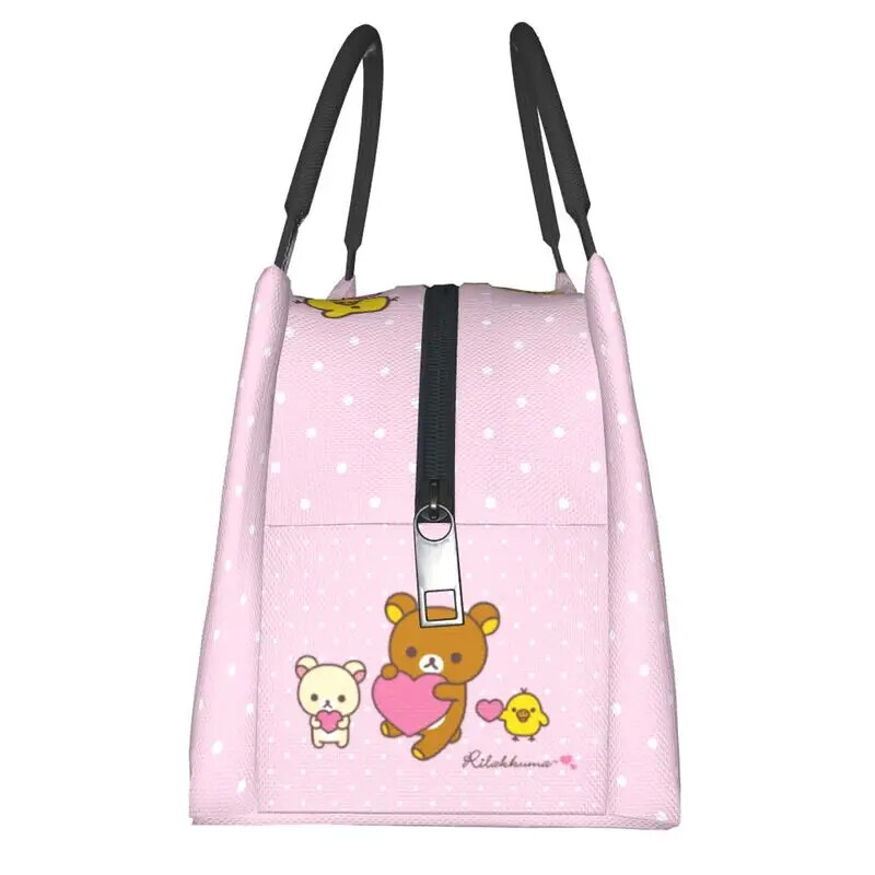 Kawaii Cartoon Bear Rilakkuma Термоизолирана чанта за обяд Дамски преносим контейнер за обяд за работа Пътуване Кутия за храна