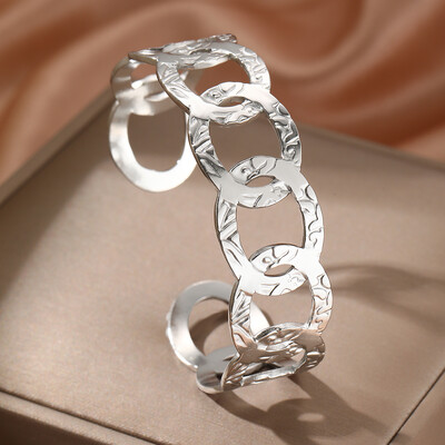 Narukvice od nehrđajućeg čelika Modna narukvica sa šupljim cvijećem Pretjerana fina narukvica za žene Nakit Unikatni darovi Novo popularno