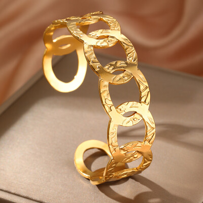 Narukvice od nehrđajućeg čelika Modna narukvica sa šupljim cvijećem Pretjerana fina narukvica za žene Nakit Unikatni darovi Novo popularno