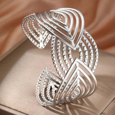 Narukvice od nehrđajućeg čelika Modna narukvica sa šupljim cvijećem Pretjerana fina narukvica za žene Nakit Unikatni darovi Novo popularno