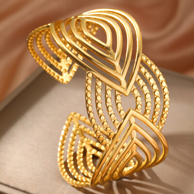 Narukvice od nehrđajućeg čelika Modna narukvica sa šupljim cvijećem Pretjerana fina narukvica za žene Nakit Unikatni darovi Novo popularno