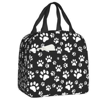 Pink Dog Paw Parttern torba za ručak Ženska hladnija toplo izolirana posuda za djecu Školski rad Piknik Torbe za hranu