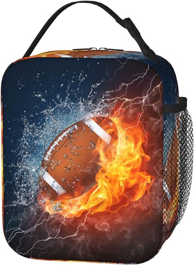 Grunge kutija za ručak za košarku za dječake, dječja izolirana torba za ručak, slatka torba za ručak za školski piknik