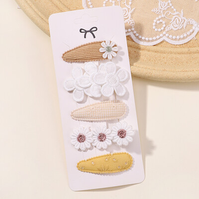 5 bucăți/set Mini agrafă de păr pentru fetiță, cu fundă florală drăguță, iepuraș, prințesă, agrafă de păr pentru fetiță, clemă laterală adorabilă, accesorii de păr