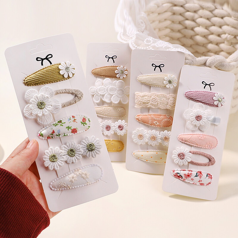 5 bucăți/set Mini agrafă de păr pentru fetiță, cu fundă florală drăguță, iepuraș, prințesă, agrafă de păr pentru fetiță, clemă laterală adorabilă, accesorii de păr