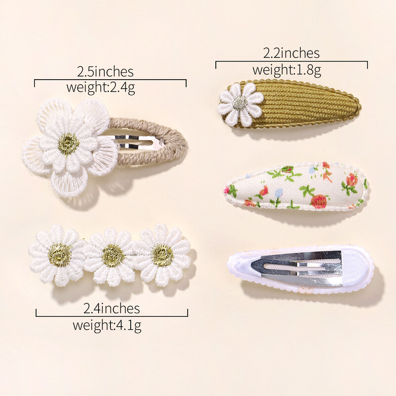 5 bucăți/set Mini agrafă de păr pentru fetiță, cu fundă florală drăguță, iepuraș, prințesă, agrafă de păr pentru fetiță, clemă laterală adorabilă, accesorii de păr
