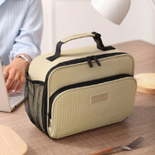 Geantă portabilă de prânz pentru femei, cutie de prânz izolată termic, geantă de mână, geantă de mână, bento impermeabilă, geantă de mână pentru mâncare de birou