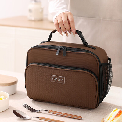 Geantă portabilă de prânz pentru femei, cutie de prânz izolată termic, geantă de mână, geantă de mână, bento impermeabilă, geantă de mână pentru mâncare de birou