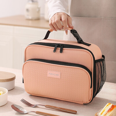 Geantă portabilă de prânz pentru femei, cutie de prânz izolată termic, geantă de mână, geantă de mână, bento impermeabilă, geantă de mână pentru mâncare de birou
