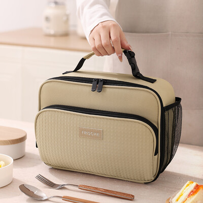 Geantă portabilă de prânz pentru femei, cutie de prânz izolată termic, geantă de mână, geantă de mână, bento impermeabilă, geantă de mână pentru mâncare de birou