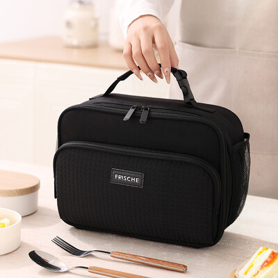 Geantă portabilă de prânz pentru femei, cutie de prânz izolată termic, geantă de mână, geantă de mână, bento impermeabilă, geantă de mână pentru mâncare de birou