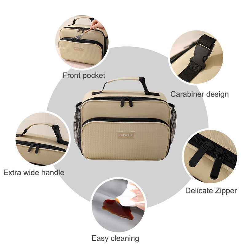 Geantă portabilă de prânz pentru femei, cutie de prânz izolată termic, geantă de mână, geantă de mână, bento impermeabilă, geantă de mână pentru mâncare de birou