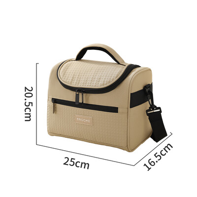 Geantă de prânz Cutie de prânz izolată cu fermoar Geanta de prânz Geantă de depozitare pentru prânz, impermeabilă, izolată, de mână, cutie Bento.