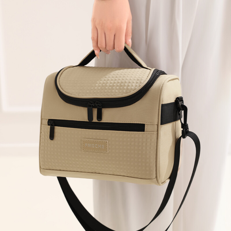 Geantă de prânz Cutie de prânz izolată cu fermoar Geanta de prânz Geantă de depozitare pentru prânz, impermeabilă, izolată, de mână, cutie Bento.
