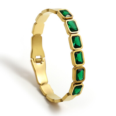 Narukvica od nehrđajućeg čelika za žene muškarce vintage šarene kristalne otvorene narukvice narukvice moderan luksuzni vodootporni nakit poklon