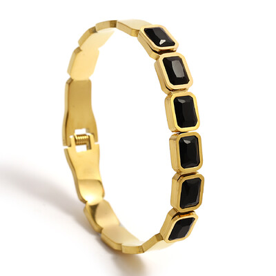 Narukvica od nehrđajućeg čelika za žene muškarce vintage šarene kristalne otvorene narukvice narukvice moderan luksuzni vodootporni nakit poklon