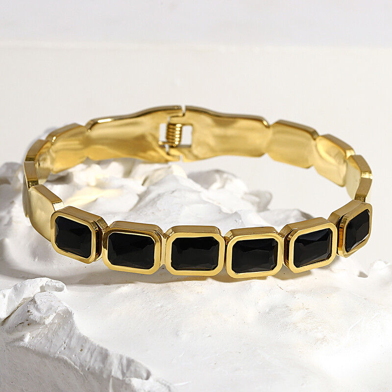 Narukvica od nehrđajućeg čelika za žene muškarce vintage šarene kristalne otvorene narukvice narukvice moderan luksuzni vodootporni nakit poklon