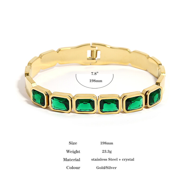 Narukvica od nehrđajućeg čelika za žene muškarce vintage šarene kristalne otvorene narukvice narukvice moderan luksuzni vodootporni nakit poklon