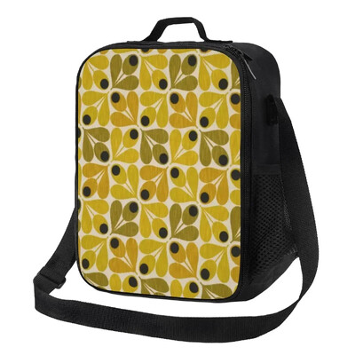 Orla Kiely Geantă de prânz izolată cu mai multe tulpini pentru școală de lucru, abstract, scandinav, floral, reutilizabil, cutie de prânz pentru copii